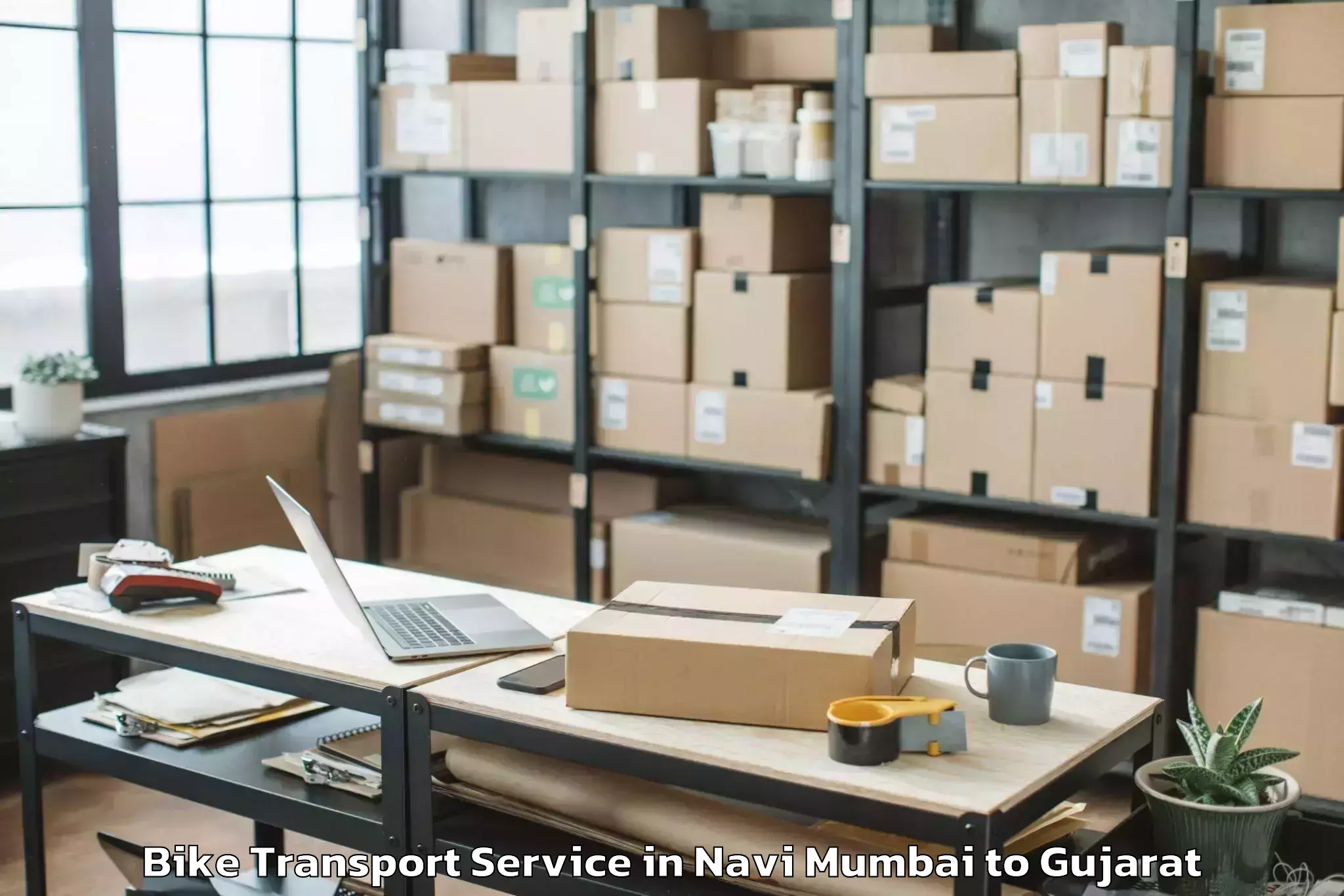 Book Navi Mumbai to Sihor Bike Transport Online